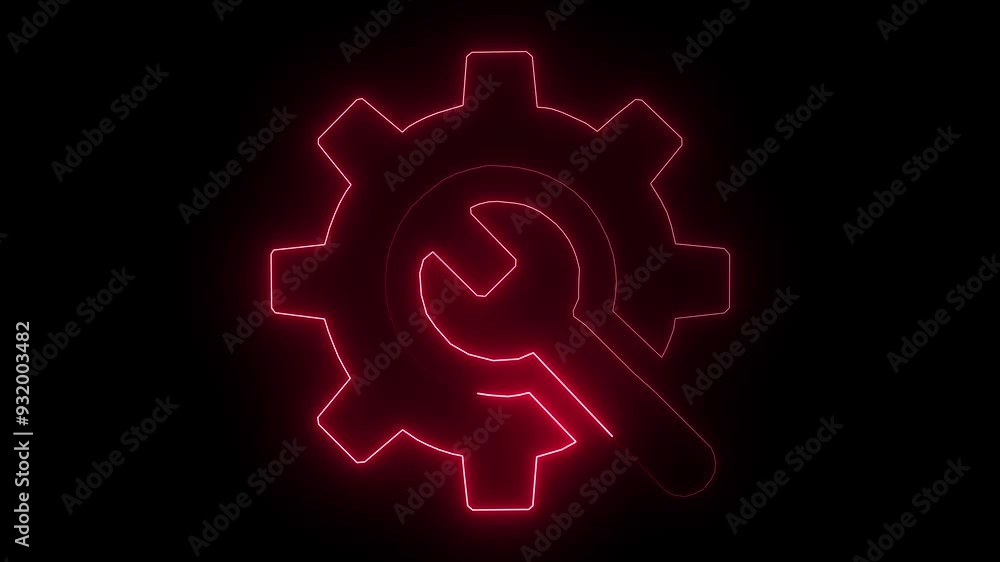 spinning gears animation. glowing neon setting icon, rad color settings icon, Technology setting icon .black background. spinning gears animation. glowing neon setting icon, rad color settings icon, Technology setting icon .black background.