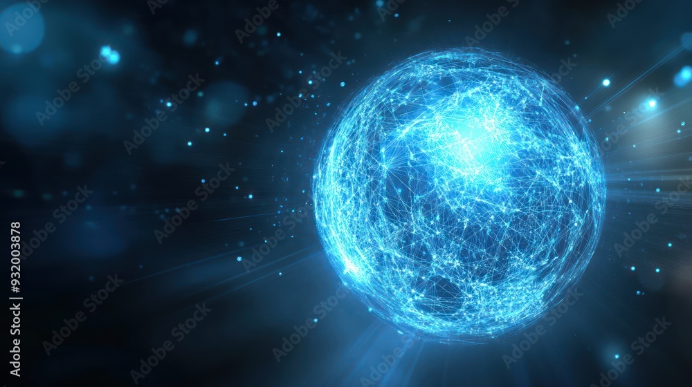 Abstract glowing sphere with connected lines Abstract glowing sphere with connected lines