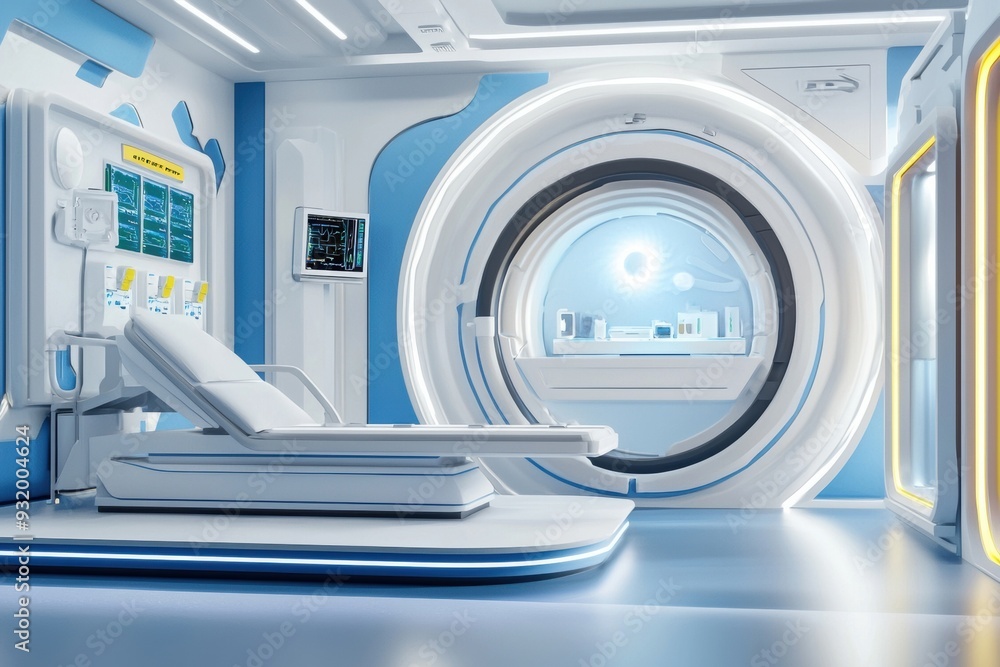 Futuristic medical facility with advanced technology and clean environment in 3d illustration Futuristic medical facility with advanced technology and clean environment in 3d illustration