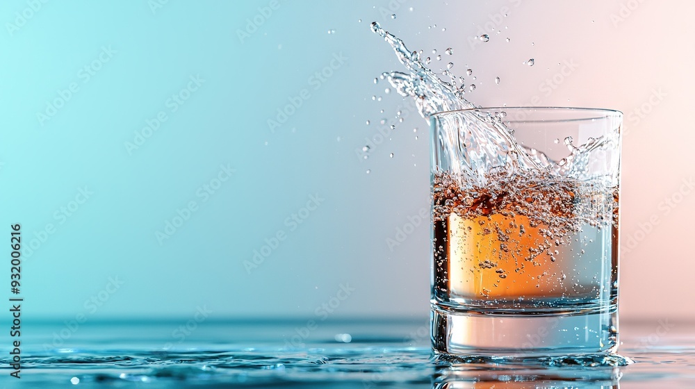 Close-up of a glass filled with water droplets on the exterior and interior surface Close-up of a glass filled with water droplets on the exterior and interior surface