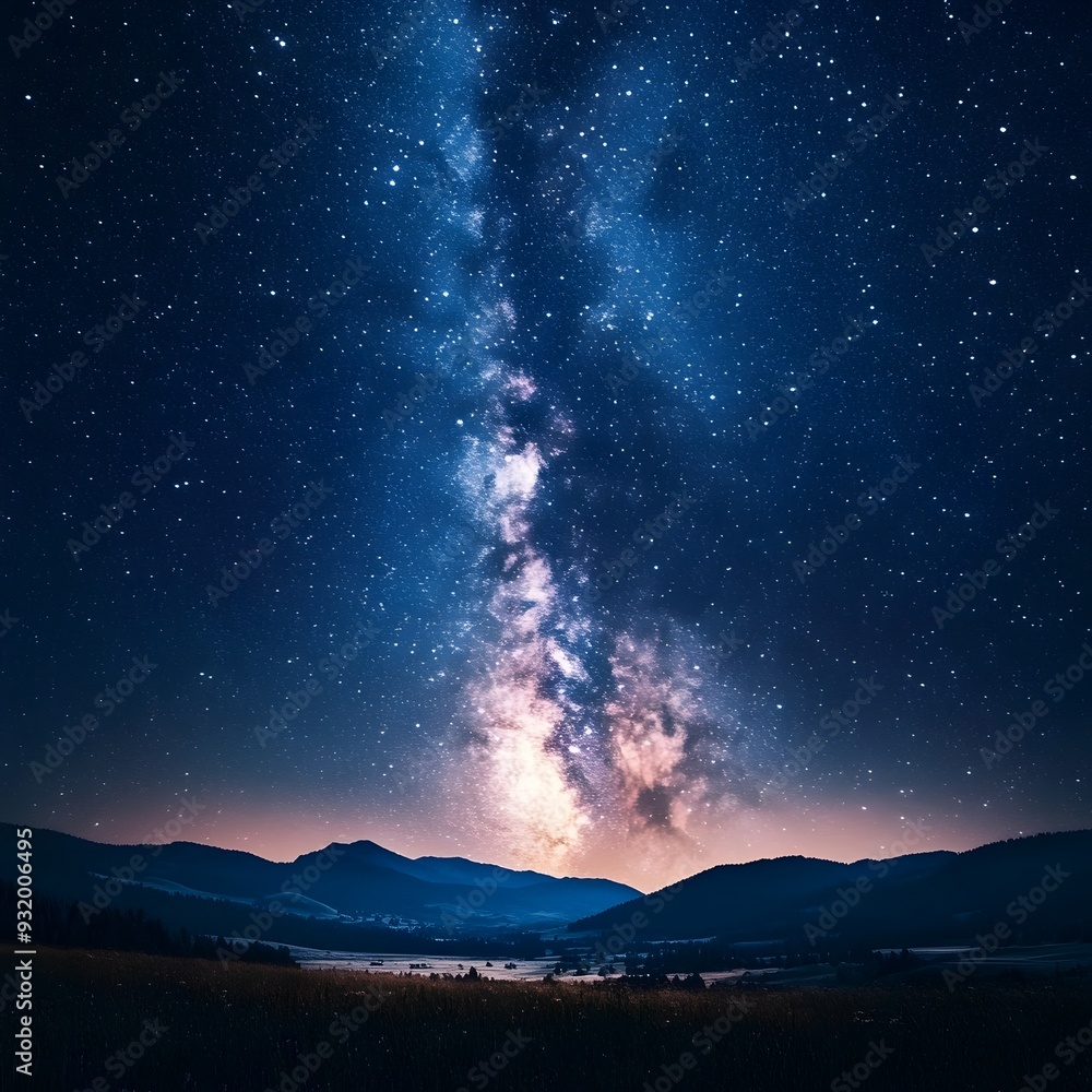 Nightscape of the Milky Way Galaxy with Glowing Stars and Serene Ambiance Nightscape of the Milky Way Galaxy with Glowing Stars and Serene Ambiance