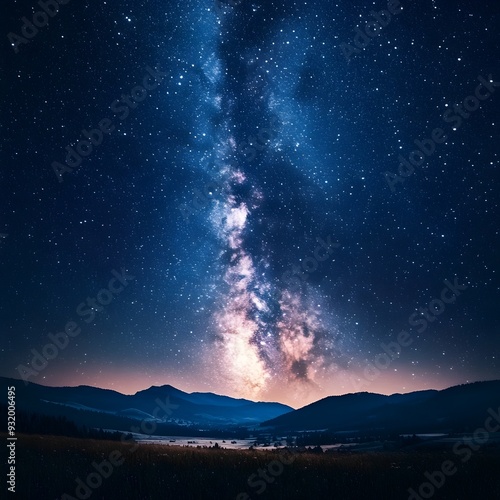 Nightscape of the Milky Way Galaxy with Glowing Stars and Serene Ambiance