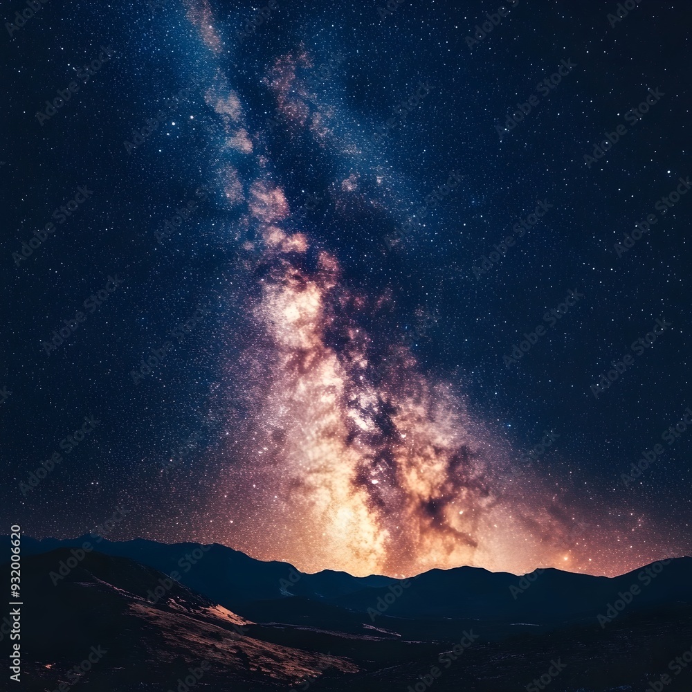 Majestic Wide Angle Milky Way Landscape with Captivating Starry Night Sky and Serene Cinematic Majestic Wide Angle Milky Way Landscape with Captivating Starry Night Sky and Serene Cinematic