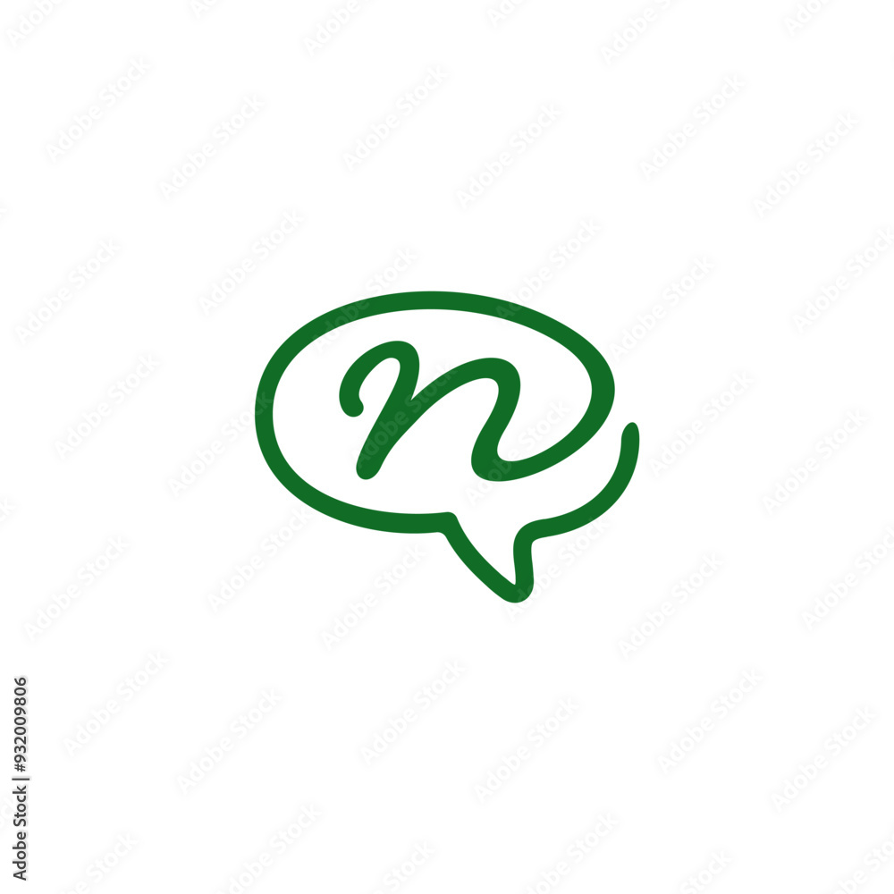 Bubble chat logo with N letter vector symbol. Bubble chat logo with N letter vector symbol.