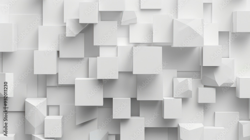 Abstract White Cubes Background Abstract White Cubes Background