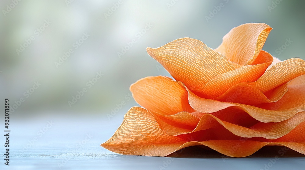 Orange flower on blue background Blurry background Orange flower on blue background Blurry background