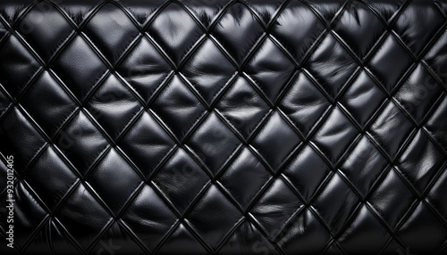 quilted black leather texture background – sophisticated and sensual background for sex shop, bdsm, and erotic bondage themes