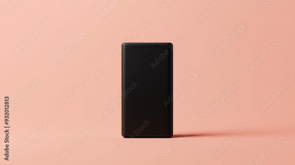 High-resolution 3D mockup of a portable external hard drive standing upright against a simple, isolated background. The device is detailed with a smooth, modern design and realistic textures, making High-resolution 3D mockup of a portable external hard drive standing upright against a simple, isolated background. The device is detailed with a smooth, modern design and realistic textures, making
