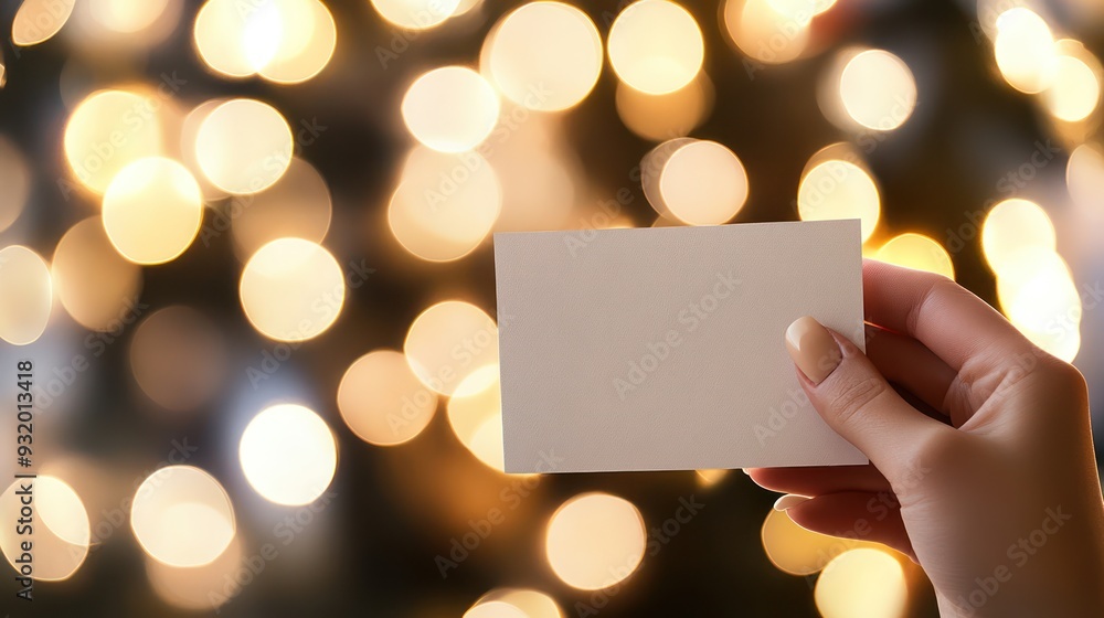 Blank Card in Front of Bokeh Background Blank Card in Front of Bokeh Background