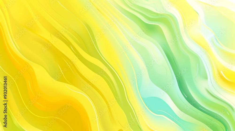 Abstract Swirling Background of Yellow and Green Abstract Swirling Background of Yellow and Green