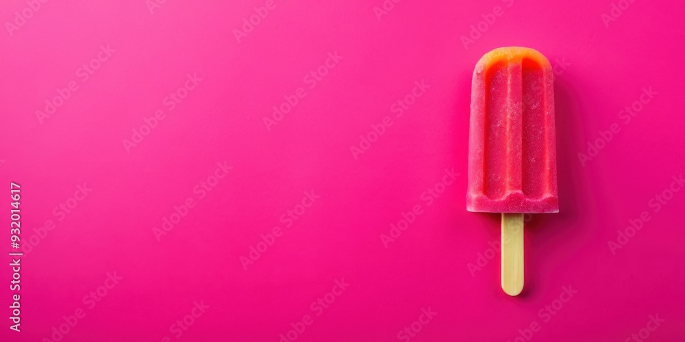 Popsicle on a vibrant pink background, summer, frozen treat, dessert, colorful, refreshing, ice pop, sweet, tasty, cold, snack Popsicle on a vibrant pink background, summer, frozen treat, dessert, colorful, refreshing, ice pop, sweet, tasty, cold, snack