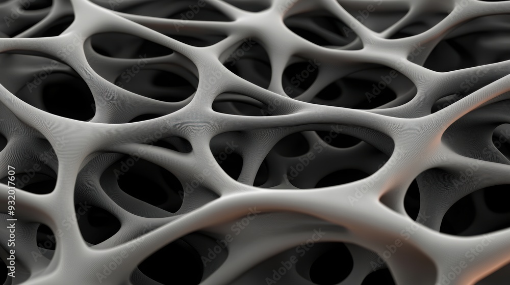 Abstract close-up of a complex, interconnected structure resembling a web or network, ideal for science and technology themes. Abstract close-up of a complex, interconnected structure resembling a web or network, ideal for science and technology themes.