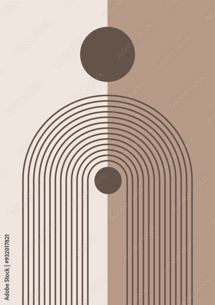 Aesthetic Boho Abstract Prints. Minimal line poster. Boho wall art. Neutral beige brown prints. Mid-century abstract aesthetic background. Vector illustration. Aesthetic Boho Abstract Prints. Minimal line poster. Boho wall art. Neutral beige brown prints. Mid-century abstract aesthetic background. Vector illustration.