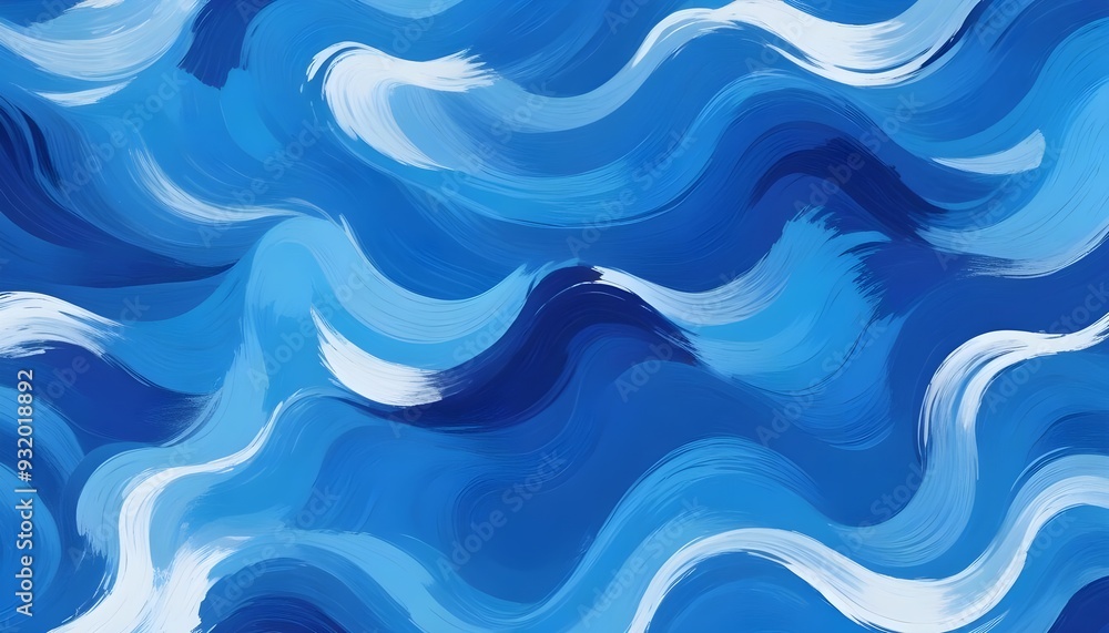 Obraz premium Dynamic Blue and White Oil Paint Texture with Bold Brushstrokes and Rich Depth