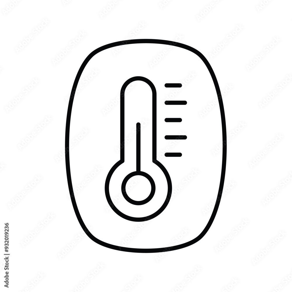 thermometer line icon with white background vector stock illustration thermometer line icon with white background vector stock illustration