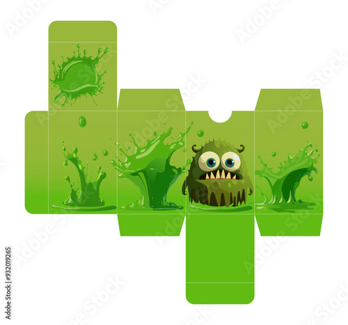 DIY Halloween Swamp Thing monsters box to assemble with fun and funny scary swamp monster illustration in vector . See more on our profile

