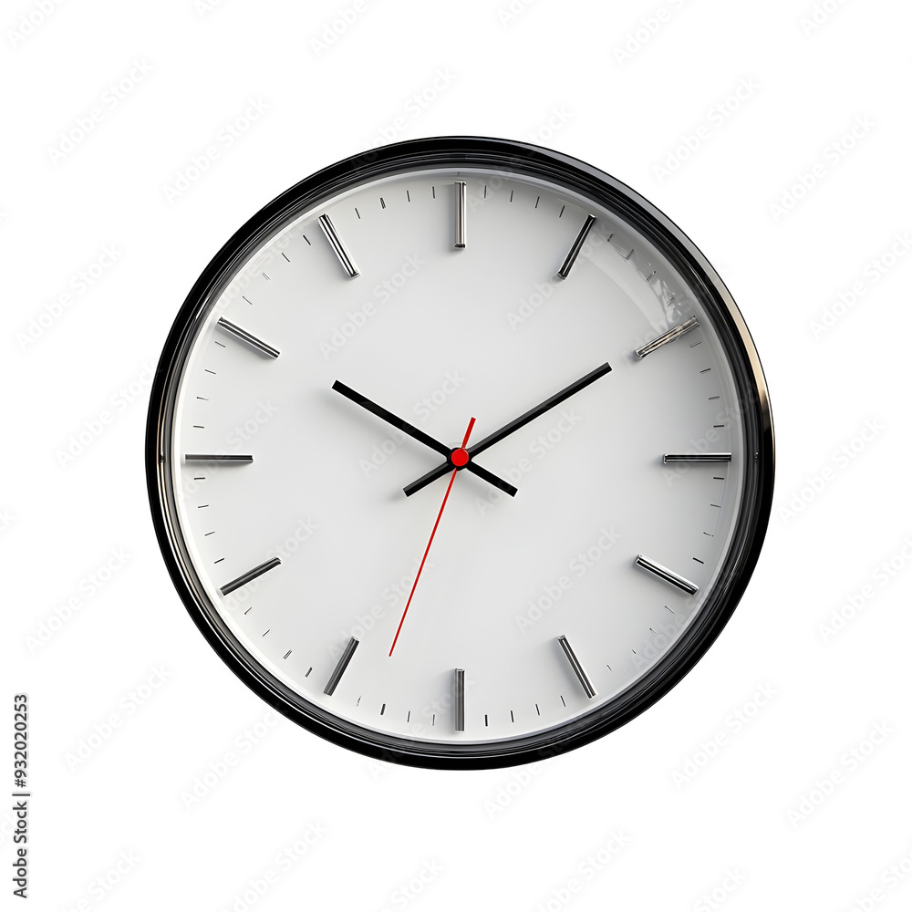Sleek Modern Glass Wall Clock Isolated on Plain White background transparent png Sleek Modern Glass Wall Clock Isolated on Plain White background transparent png