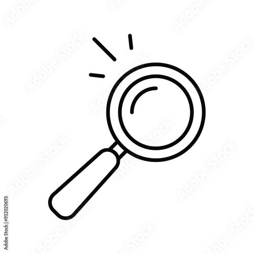 loupe line icon with white background vector stock illustration