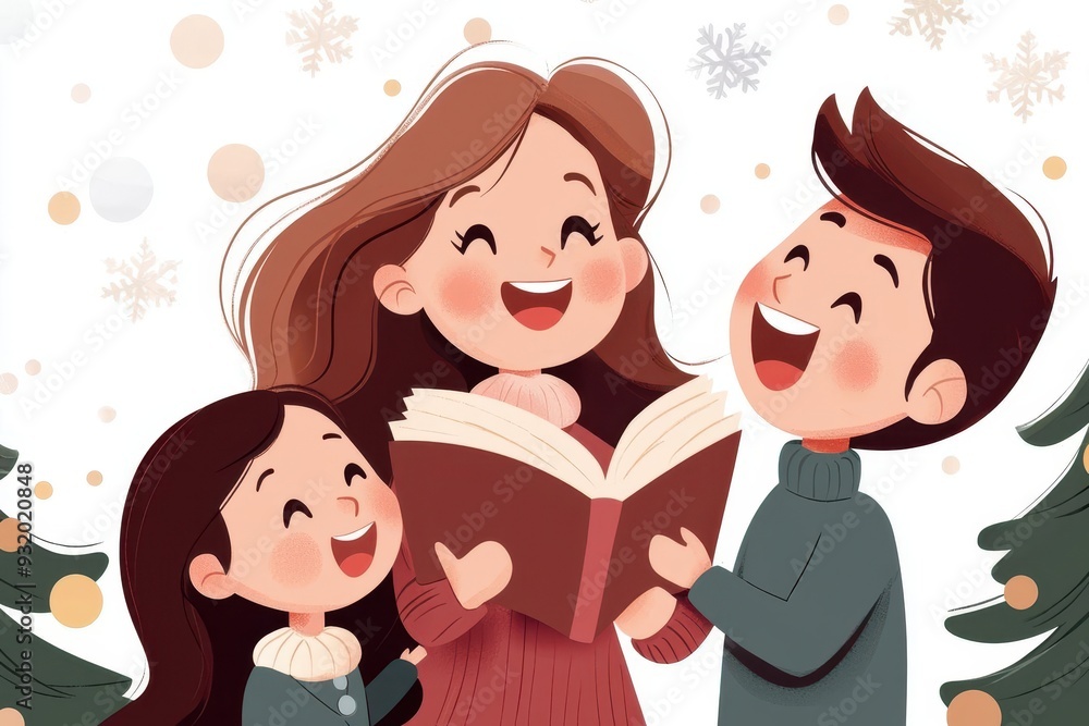 Carols being sung around the tree, Family traditions, Joyful holiday expressions Carols being sung around the tree, Family traditions, Joyful holiday expressions