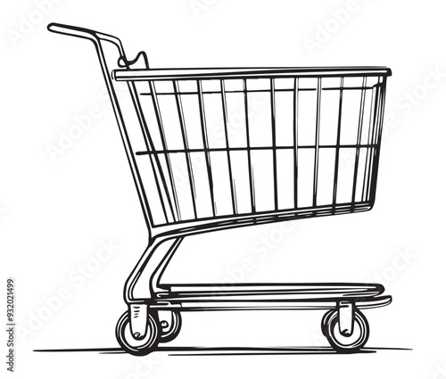 shopping cart isolated on white