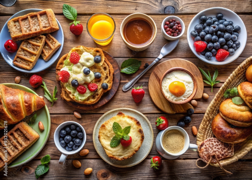 mouthwatering breakfast scene warm comforting tones imperfect textures artisanal baking mastery natural mouthwatering breakfast scene warm comforting tones imperfect textures artisanal baking mastery natural