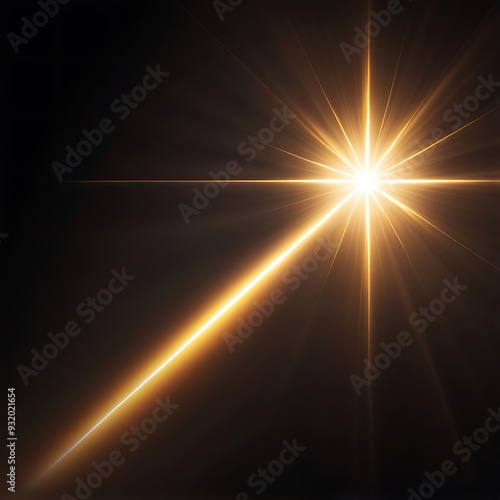 Flare light, effects sunlight, lens flare, light leaks, warm sun rays light effects, overlays or golden flare isolated on black background. effect, sunlight, ray, glow, bright, shine, sun. ai