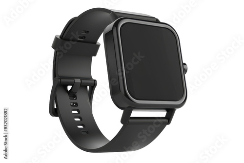 Stylish square smartwatch with features Isolated On Transparent Background