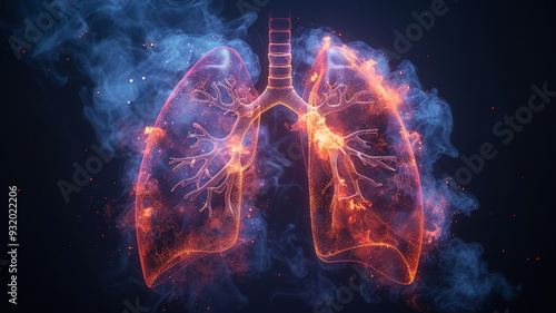 Human lungs on X-ray close-up