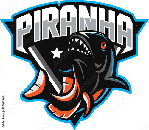 illustration of a piranha vector