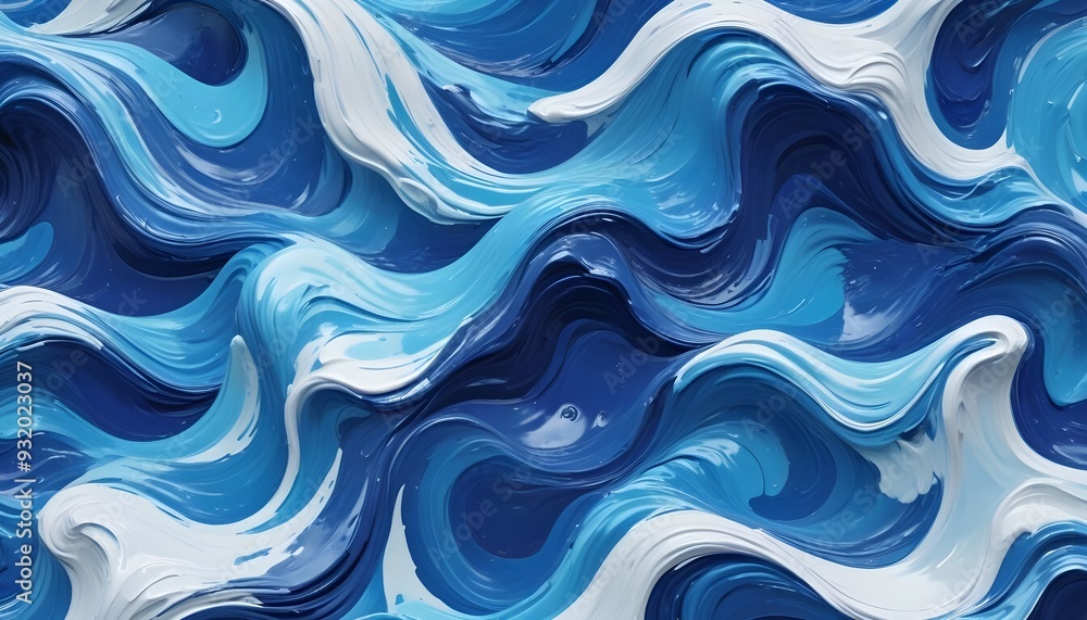 Dynamic Blue and White Oil Paint Texture with Bold Brushstrokes and Rich Depth Dynamic Blue and White Oil Paint Texture with Bold Brushstrokes and Rich Depth