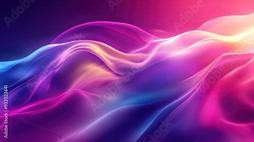 Wallpaper Mural A vibrant abstract background showcasing smooth waves of color blending in shades of pink, blue, and purple for a dynamic visual. Torontodigital.ca