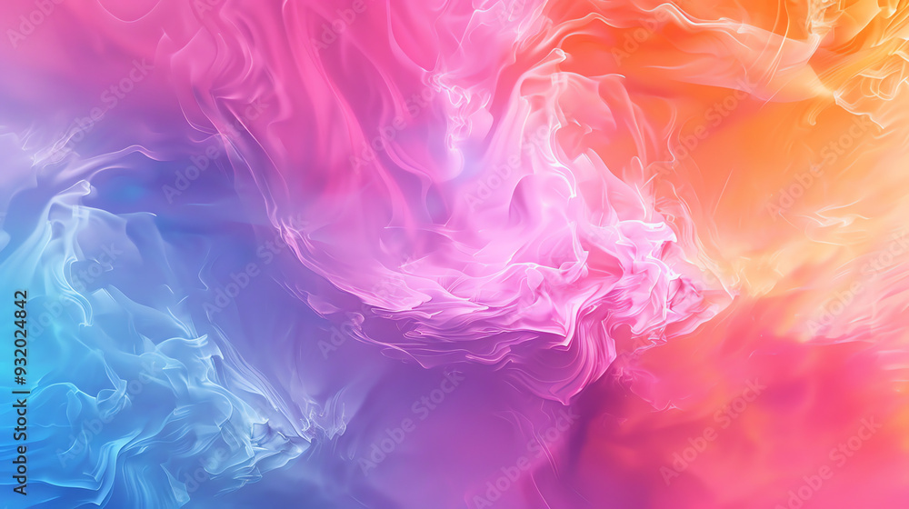 Fototapeta premium A background with swirling colors, like a rainbow of soft, flowing fabric.