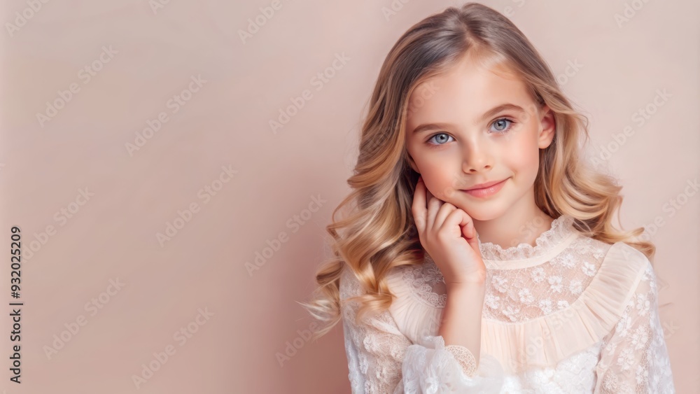 Portrait of a Beautiful Young Girl with Long Blonde Hair and a Sweet Smile Portrait of a Beautiful Young Girl with Long Blonde Hair and a Sweet Smile