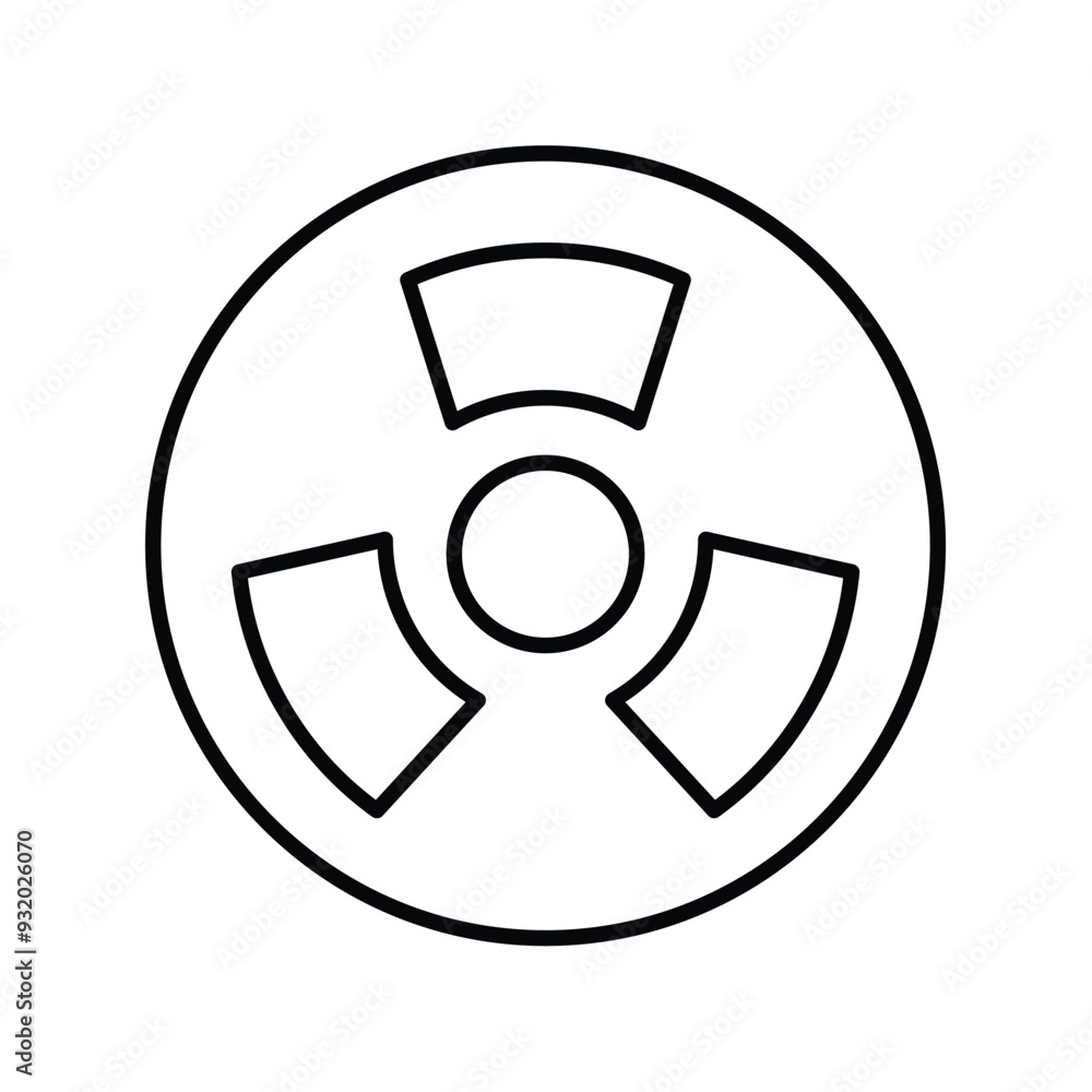 nuclear line icon with white background vector stock illustration nuclear line icon with white background vector stock illustration