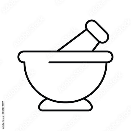 mortar line icon with white background vector stock illustration