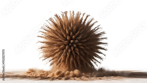 Explosion Effect, Dynamic Dust Burst, Sand Explosion Art, Impact Effect, Energetic Sand Cloud, Abstract Sand Shape