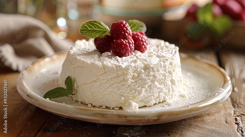 Ricotta cheese, traditional Italian food Ricotta cheese, traditional Italian food
