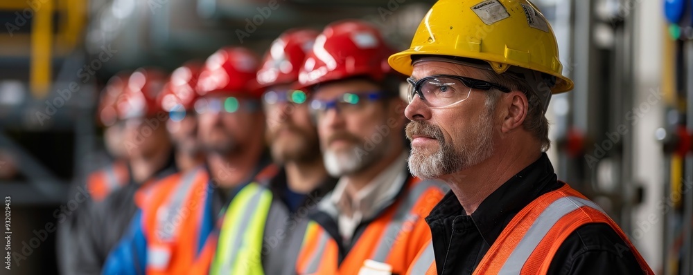 Obraz premium Safety Training for Service Industry Professionals in Protective Gear