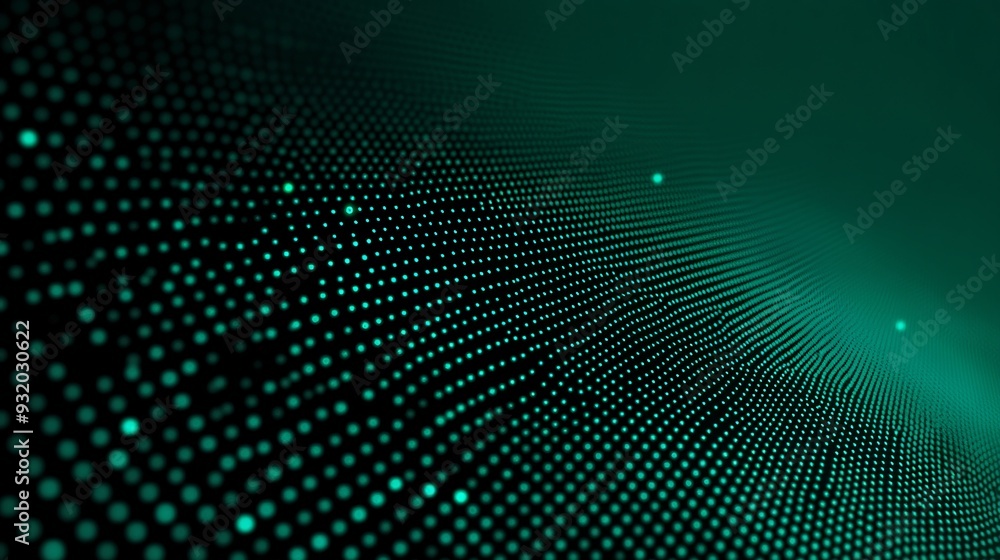 Rows of small dots in a gradient effect on a dark green background Rows of small dots in a gradient effect on a dark green background