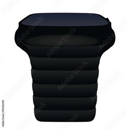 Black smart hand watch. vector illustration
