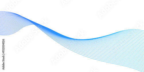 Blue wave lines on white background.abstract blue lines pattern or wavy stripes for business background, Curve wave seamless pattern. Line art striped graphic template,