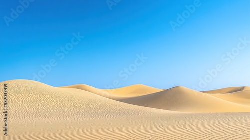 Golden Sand Dunes Under a Clear Blue Sky