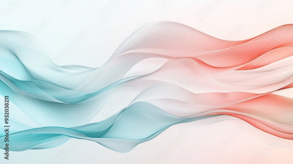 Modern abstract gradient background with smooth, flowing waves on a light pastel backdrop Modern abstract gradient background with smooth, flowing waves on a light pastel backdrop