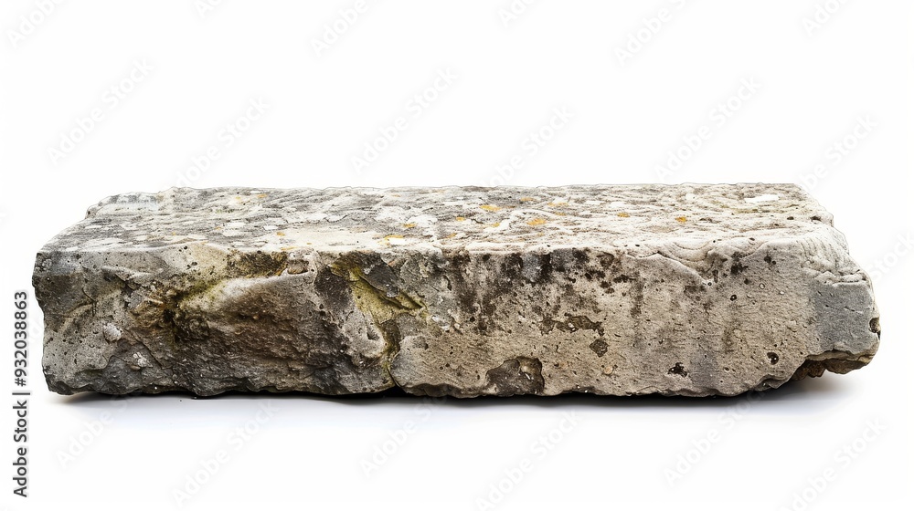 Weathered Stone Slab Isolated on White Background Weathered Stone Slab Isolated on White Background