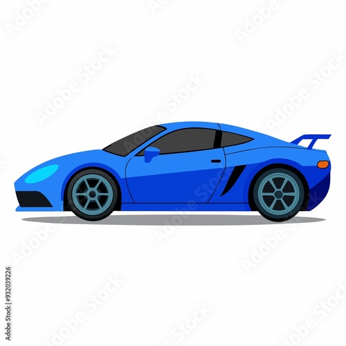 A Stunning Blue Sports Car Isolated on a White Background for Automotive Marketing and Design Projects