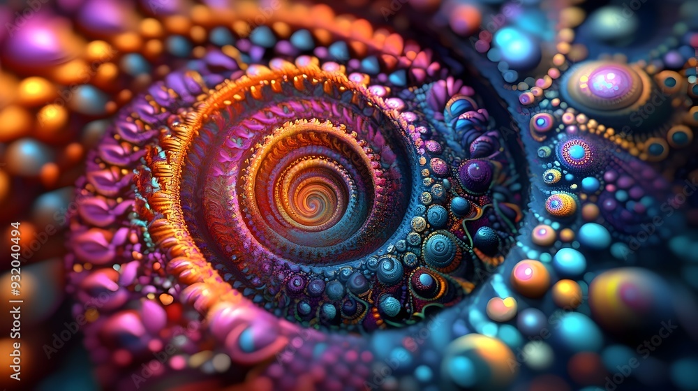 Mesmerizing Fractal Patterns with Vibrant Shimmering Textures and Hypnotic Swirling Motifs Mesmerizing Fractal Patterns with Vibrant Shimmering Textures and Hypnotic Swirling Motifs