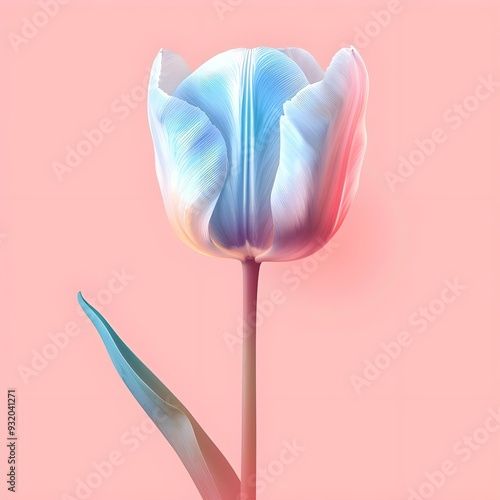 Transgender Tulip: A tulip in the colors of the transgender pride flag, honoring transgender individuals and their journey, soft and smooth colour, pride festival photo