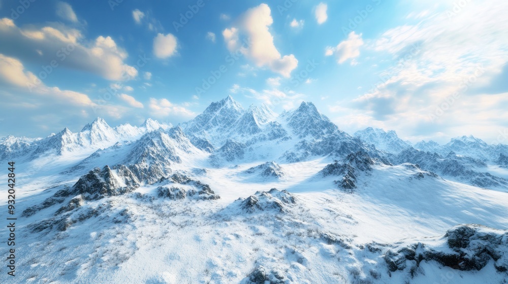 Snow-capped Mountain Range in Winter Snow-capped Mountain Range in Winter