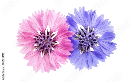 Cornflower like Pink and Purple Flower on transparent background, png 