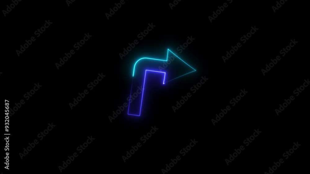 Direction neon Arrow Line Animation. Isolated street information sign. Direction sign. Direction neon Arrow Line Animation. Isolated street information sign. Direction sign.